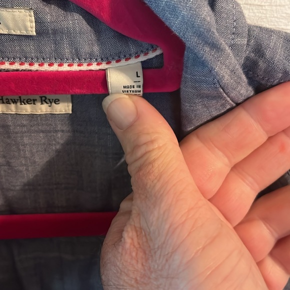 Mens size Large Chambray long sleeve shirt - Picture 3 of 4